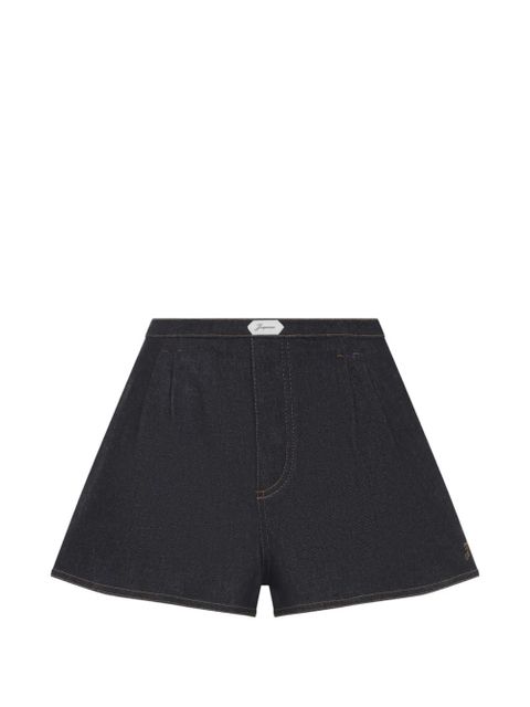 Jacquemus pleated cotton shorts - Blue - zdjęcie produktu nr 1