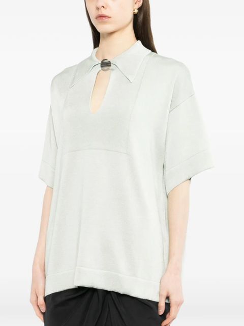 Jil Sander pin polo top - Green
