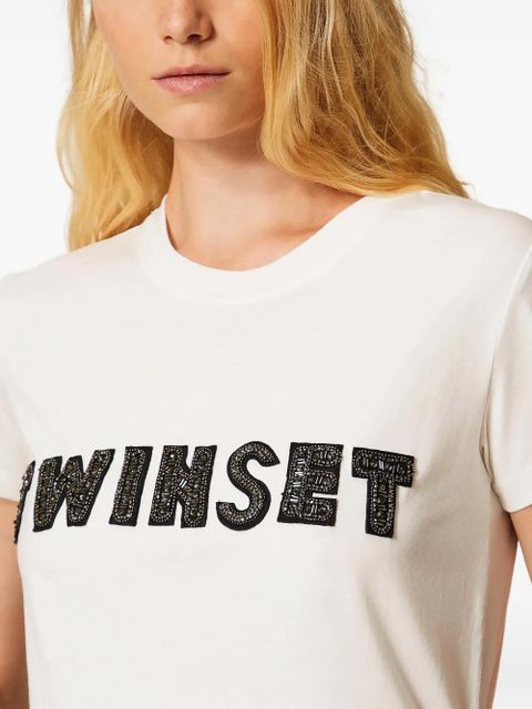 TWINSET embroidered patch logo T-shirt - White