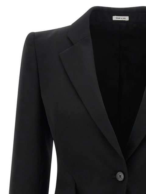 Alexander McQueen padded-shoulder single-breasted blazer - Black - zdjęcie produktu nr 2