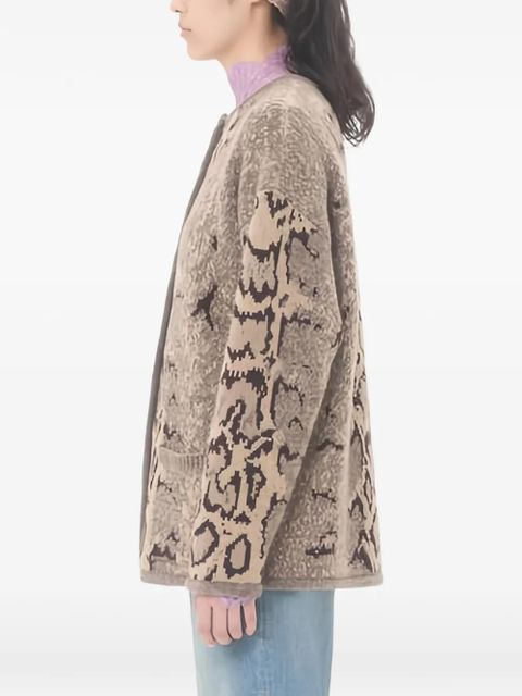 Valentino Garavani animalier-print buttoned cardigan - Neutrals