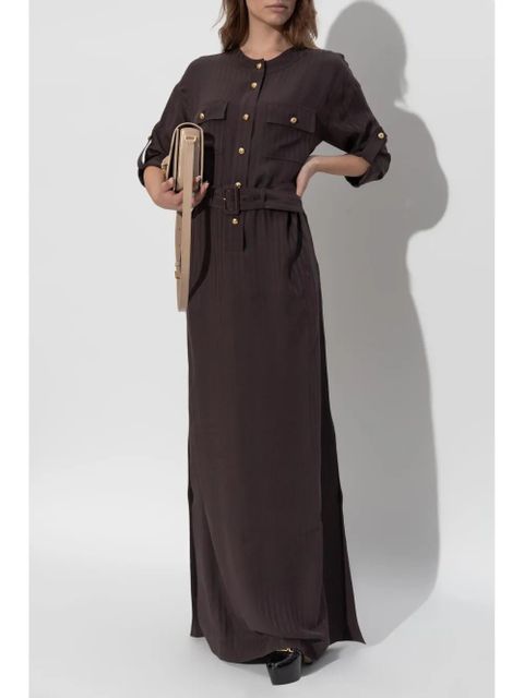 TOM FORD striped belted dress - Brown - zdjęcie produktu nr 2