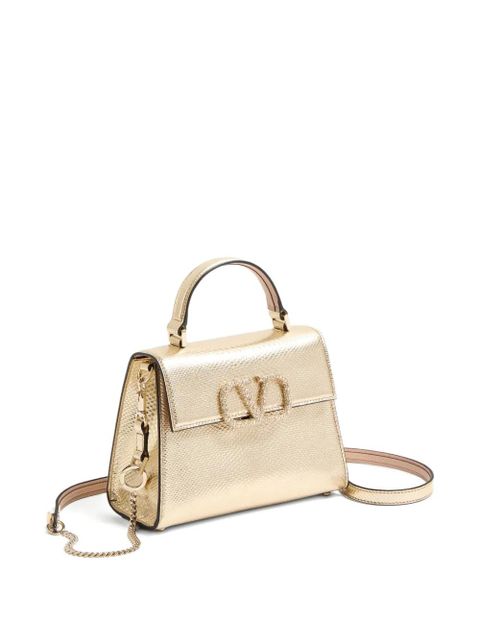 Valentino Garavani small VSling metallic tote bag - Gold