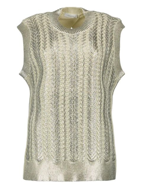 Rabanne textured-knit sleeveless top - Neutrals - zdjęcie produktu nr 1