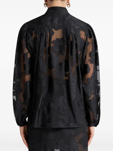 ETRO fil-coupé effect chiffon shirt - Black