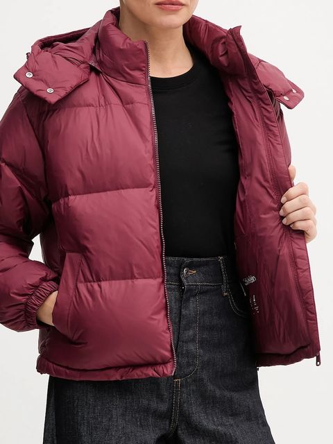 Calvin Klein Jeans kurtka puchowa kolor bordowy zimowa oversize LV047D501G