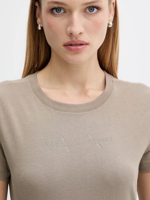 Armani Exchange t-shirt bawełniany damski kolor zielony XW001366 AF10356