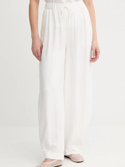 Gestuz spodnie damskie kolor beżowy szerokie high waist 10910440 - zdjęcie produktu nr 1