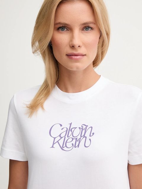 Calvin Klein Jeans t-shirt bawełniany damski kolor biały LV047D210G