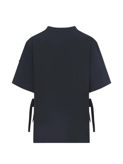 Moncler appliquéd tie-side T-shirt - Blue - zdjęcie produktu nr 2