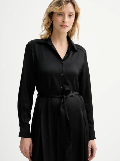 Answear.LAB sukienka kolor czarny maxi rozkloszowana