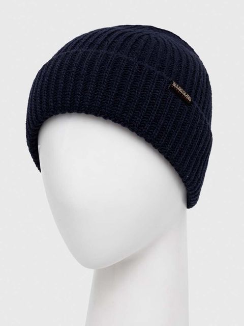 Napapijri czapka kolor granatowy z grubej dzianiny - zdjęcie produktu nr 2