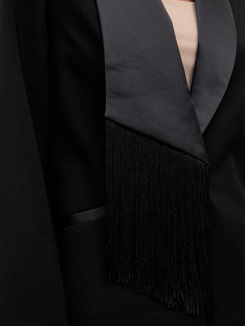 Answear.LAB marynarka kolor czarny jednorzędowa gładka