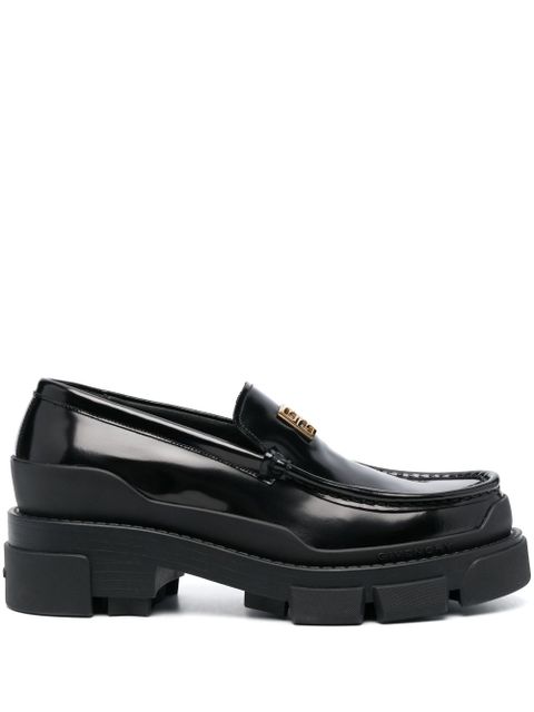 Givenchy logo-plaque leather loafers - Black