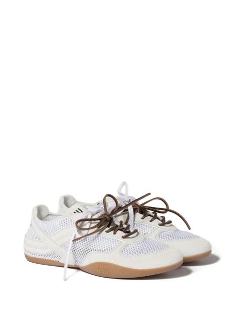 Miu Miu mesh laced sneakers - White