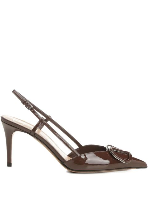 Valentino Garavani 80mm VLogo slingback pumps - Brown - zdjęcie produktu nr 1