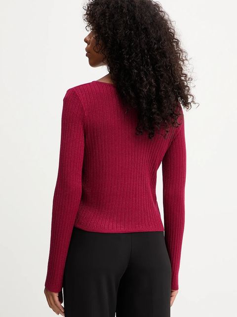 Morgan kardigan damski kolor czerwony lekki MIZOR