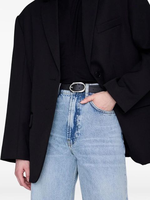 ANINE BING Small Signature Link belt - Black