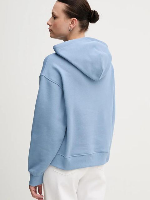 Tommy Jeans bluza bawełniana damska kolor niebieski z kapturem DW0DW19414 - zdjęcie produktu nr 2