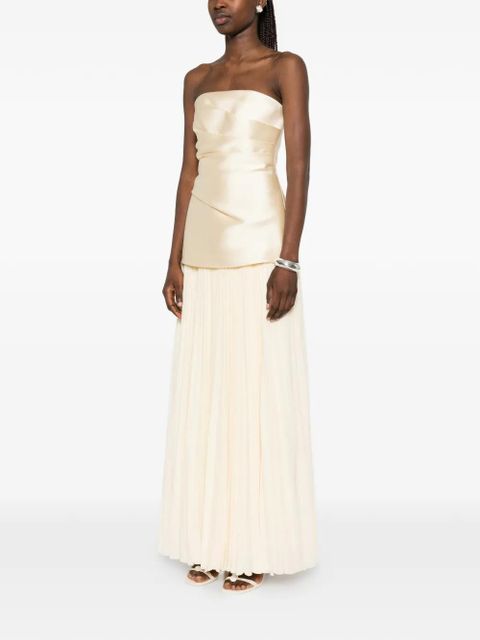 Solace London Claudette pleated maxi dress - Yellow