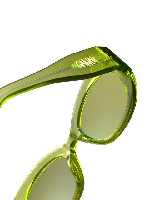 GANNI x Ace & Tate Xena logo-detail sunglasses - Green