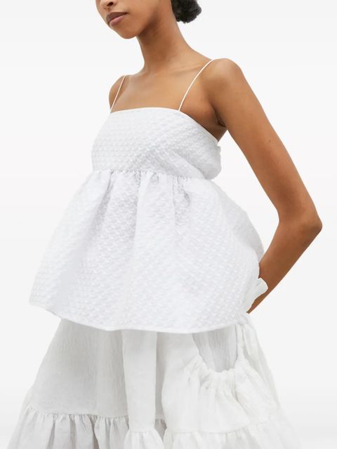 Cecilie Bahnsen Selena matelassé cotton blend top - White