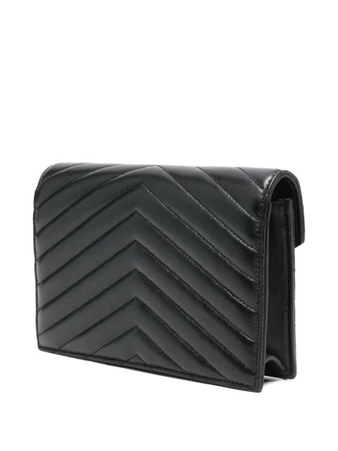 Saint Laurent Cassandre chevron chain mini bag - Black - zdjęcie produktu nr 2