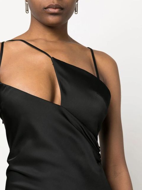 The Attico Melva satin long dress - Black - zdjęcie produktu nr 2