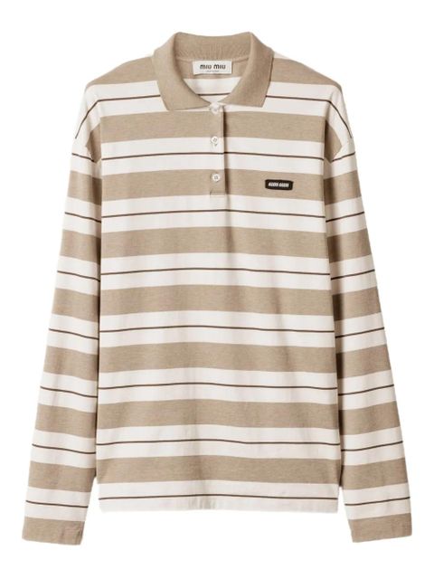Miu Miu striped polo shirt - Neutrals - zdjęcie produktu nr 1