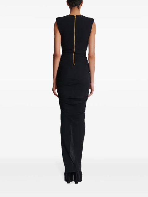Balmain tailored crepe long dress - Black