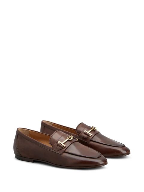 Tod's logo-plaque loafers - Brown