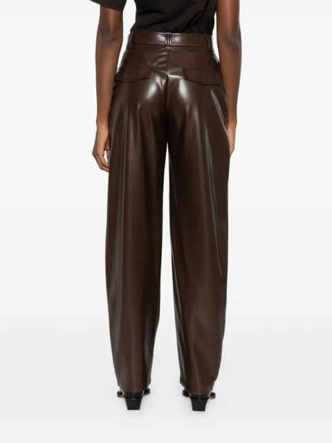 PINKO faux-leather trousers - Brown