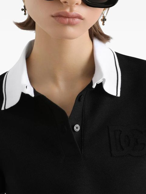 Dolce & Gabbana embrodiered-logo polo top - Black