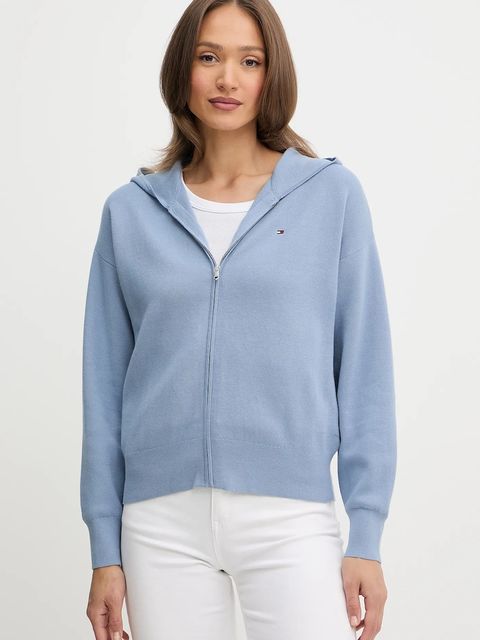 Tommy Hilfiger kardigan damski kolor niebieski lekki WW0WW42018 - zdjęcie produktu nr 1