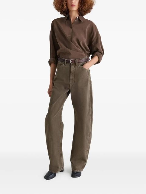 LEMAIRE twisted collared shirt - Brown