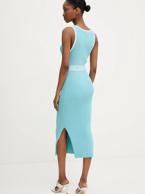 Karl Lagerfeld sukienka kolor niebieski midi dopasowana A3W13039