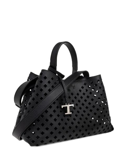 Tod's Micro Apa perforated-leather tote bag - Black