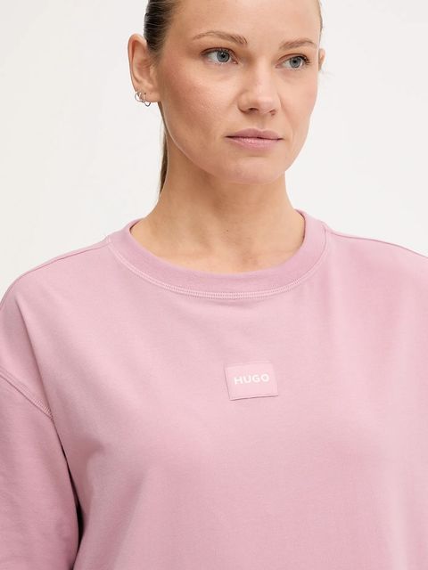 HUGO t-shirt piżamowy damska kolor różowy 50549918