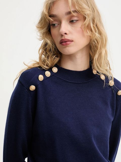 Answear.LAB sweter z kaszmirem damski kolor granatowy z półgolfem