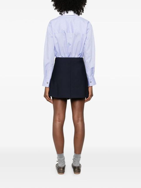 Maje striped asymmetric mini dress - Blue