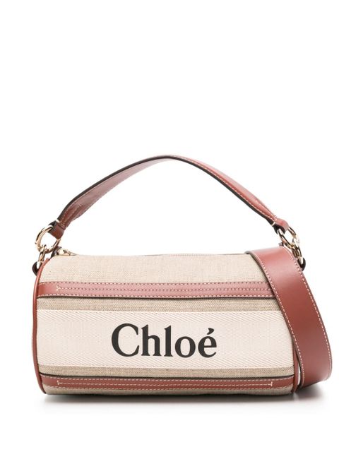 Chloé Woody canvas crossbody bag - Neutrals