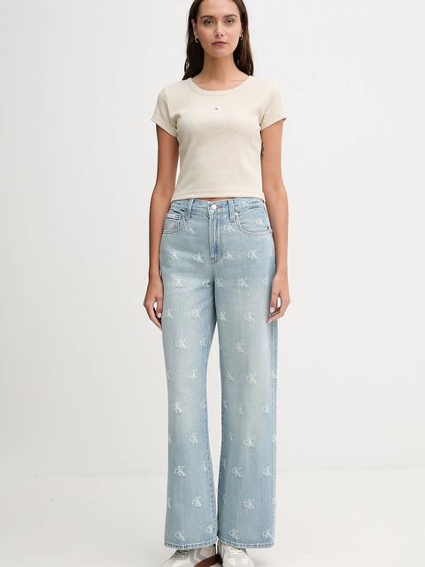 Calvin Klein Jeans t-shirt damski kolor beżowy LV047C200G