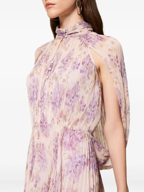 TWINSET pleated floral-print dress - Neutrals