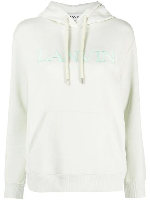 Lanvin logo-embroidered hoodie - Green - zdjęcie produktu nr 1