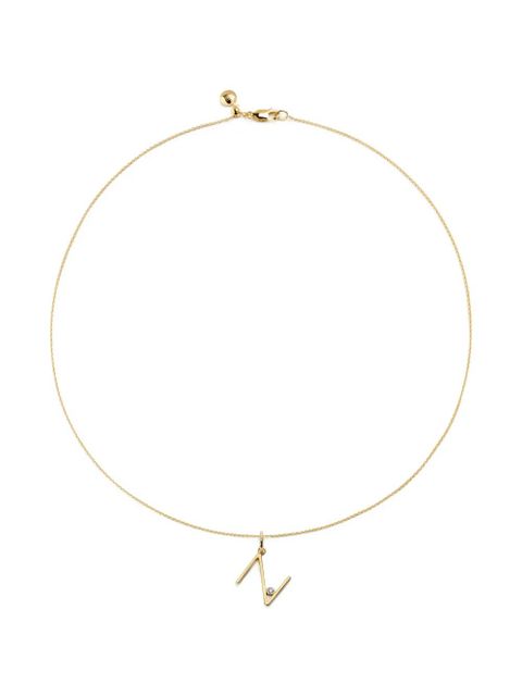 Monica Vinader solitaire diamond initial N pendant - Gold - zdjęcie produktu nr 1
