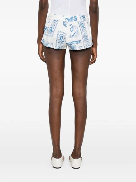 The Attico paisley drawstring shorts - White