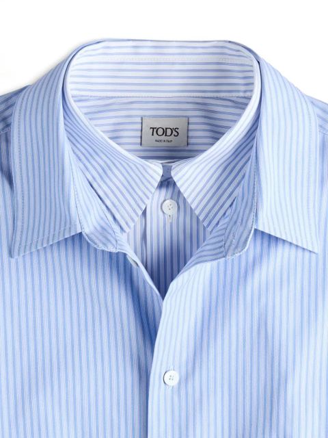 Tod's double-collar poplin shirt - Blue