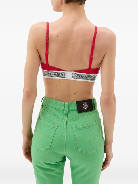 Versace ribbed cotton-jersey bralette - Red