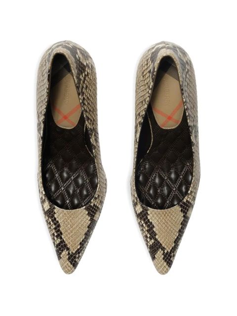 Burberry python-print leather Dame High Pumps​ - Neutrals