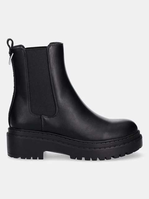 Guess sztyblety LEANNA damskie kolor czarny na płaskim obcasie FLTLNA FAL10 - zdjęcie produktu nr 2